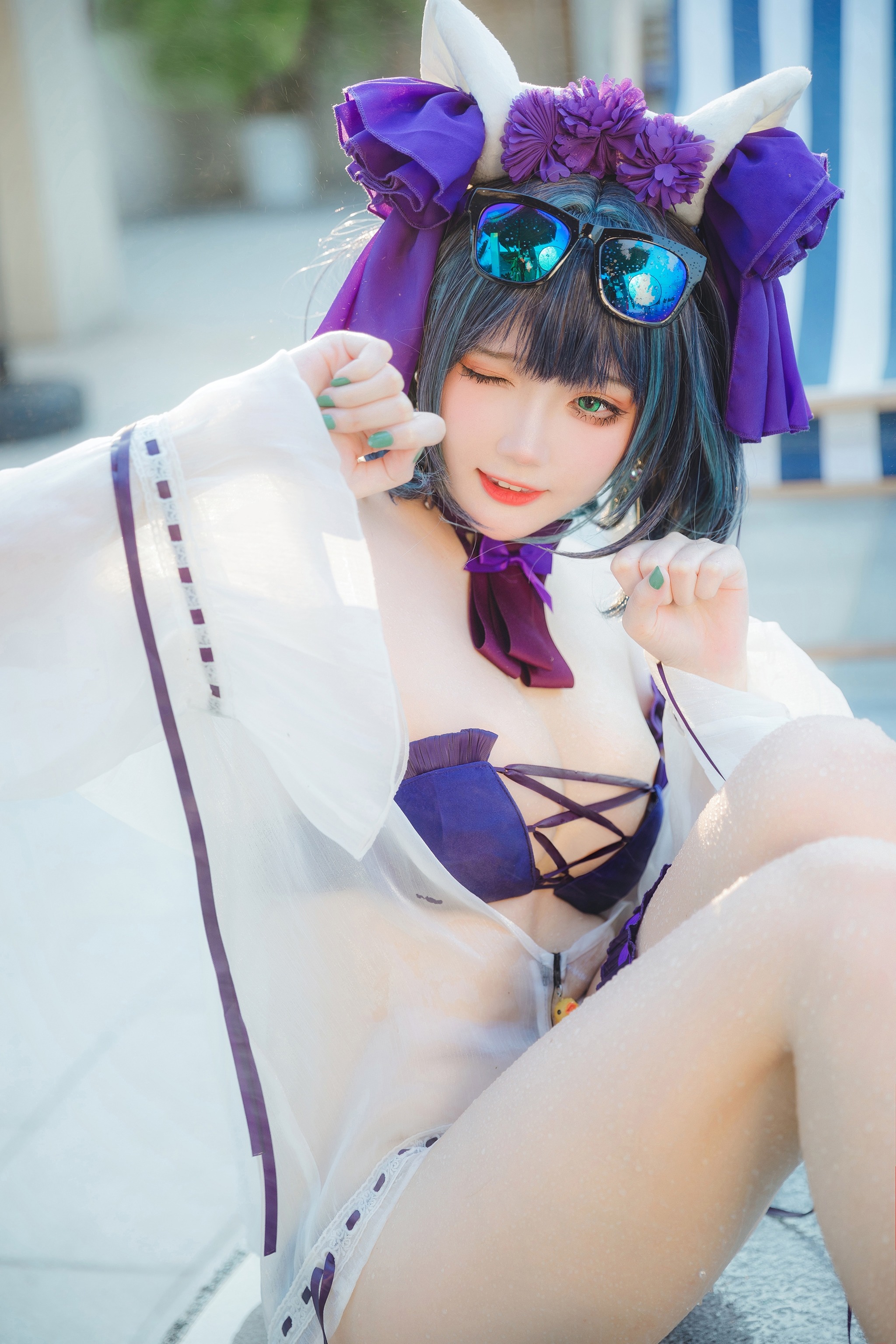 瓜希酱 - NO.075 柴郡泳装 [32P]-XikXak